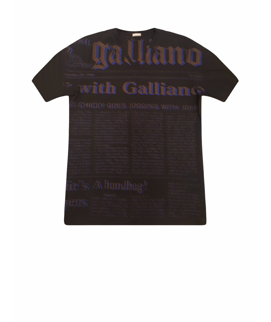 JOHN GALLIANO Черная хлопковая футболка, фото 1