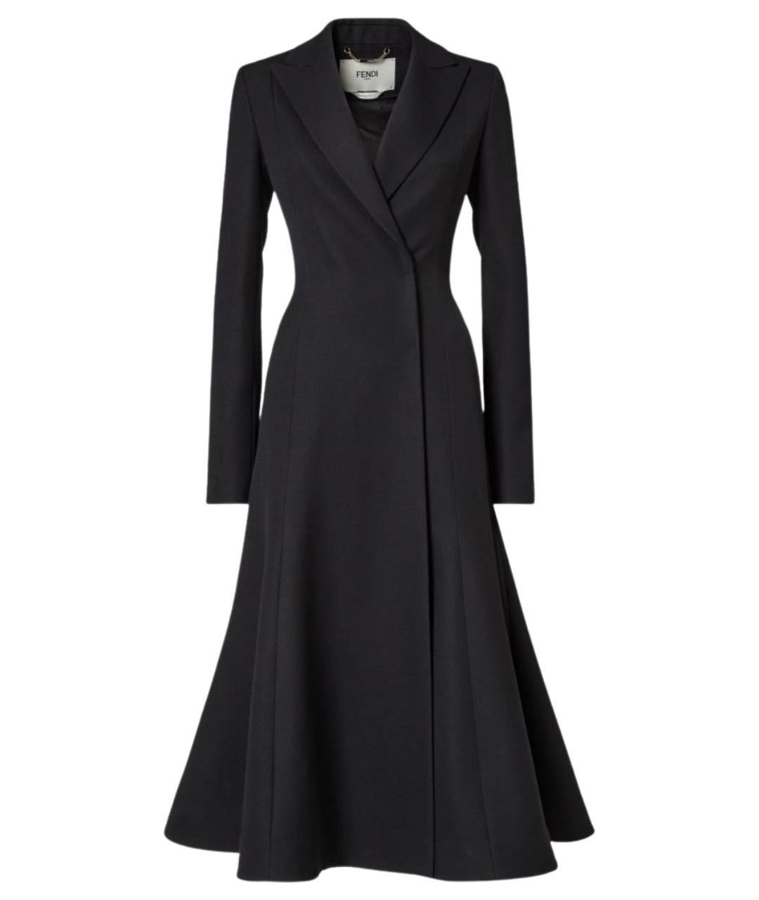 FENDI Черное шерстяное пальто, фото 1