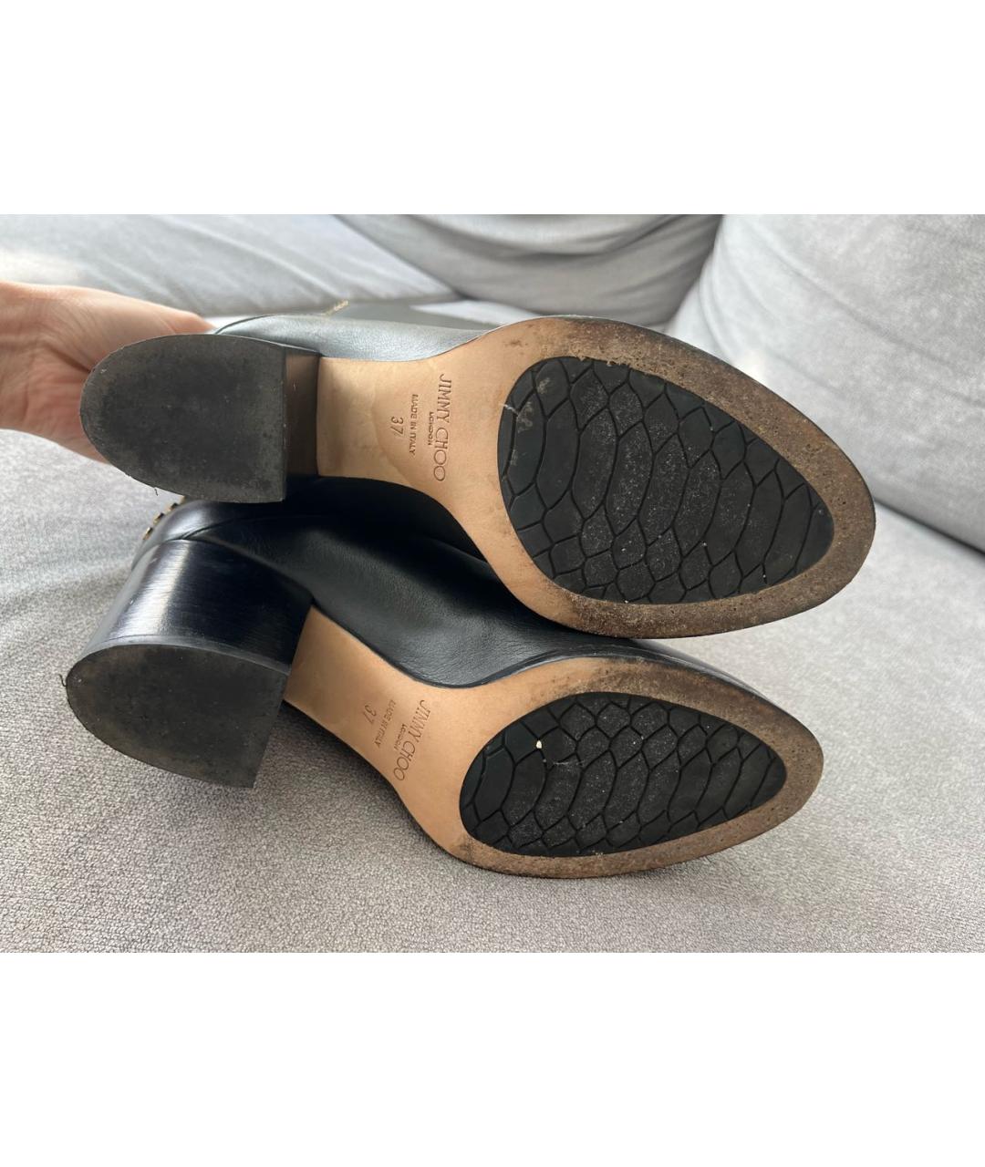 JIMMY CHOO Черные кожаные сапоги, фото 5