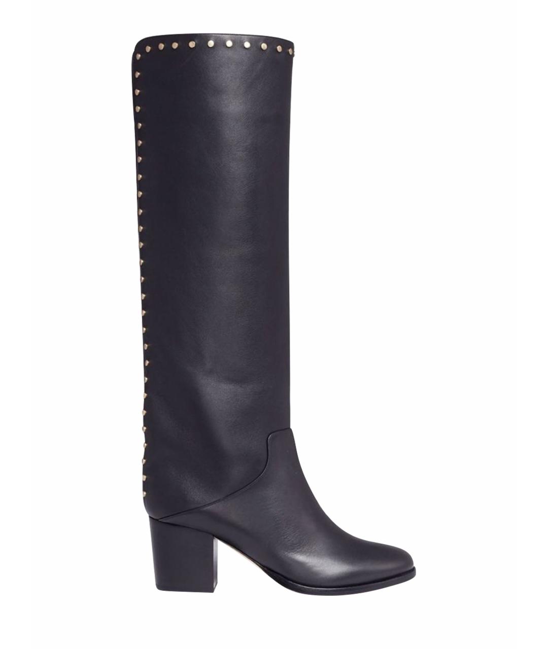 JIMMY CHOO Черные кожаные сапоги, фото 1