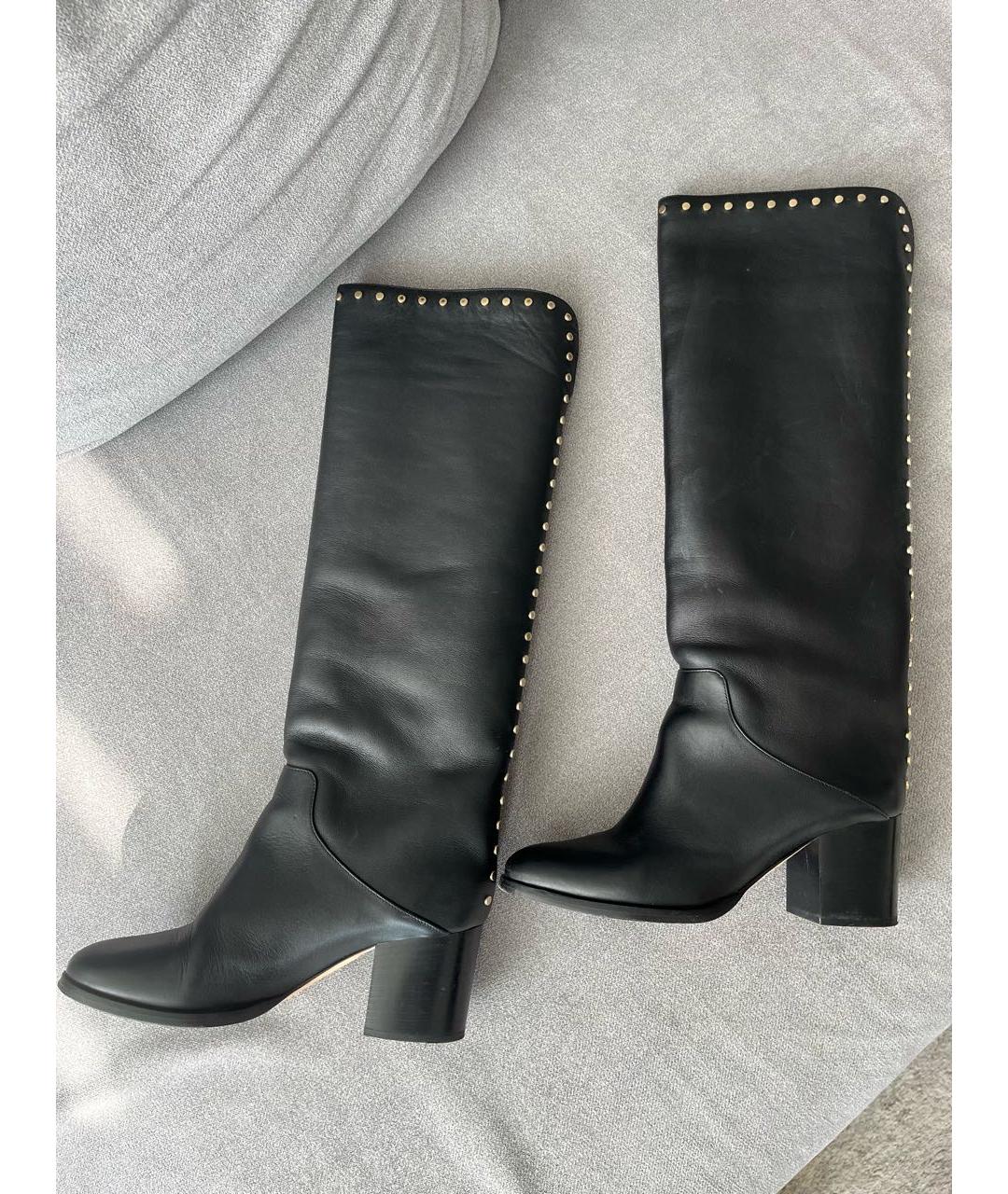 JIMMY CHOO Черные кожаные сапоги, фото 6