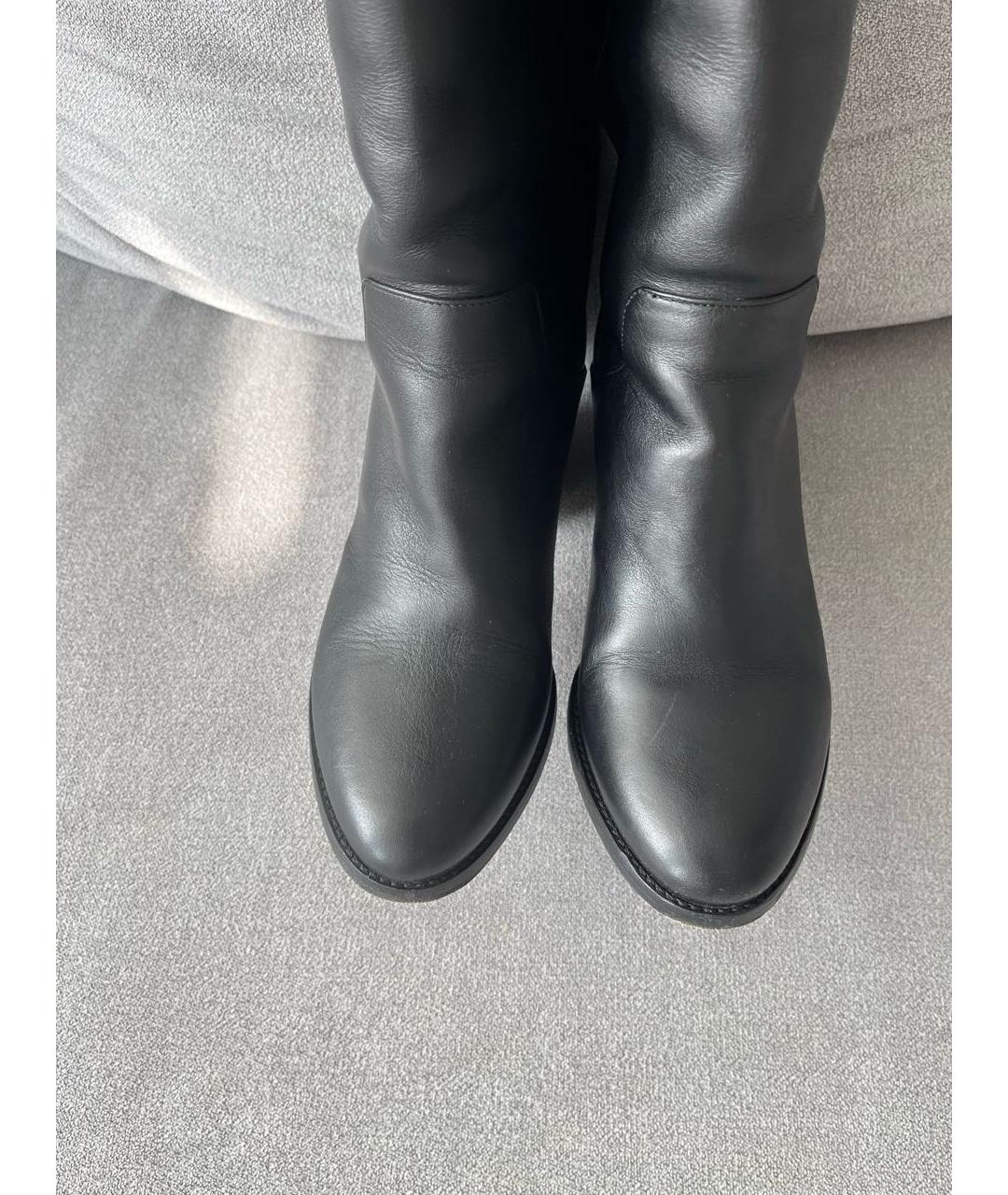 JIMMY CHOO Черные кожаные сапоги, фото 2