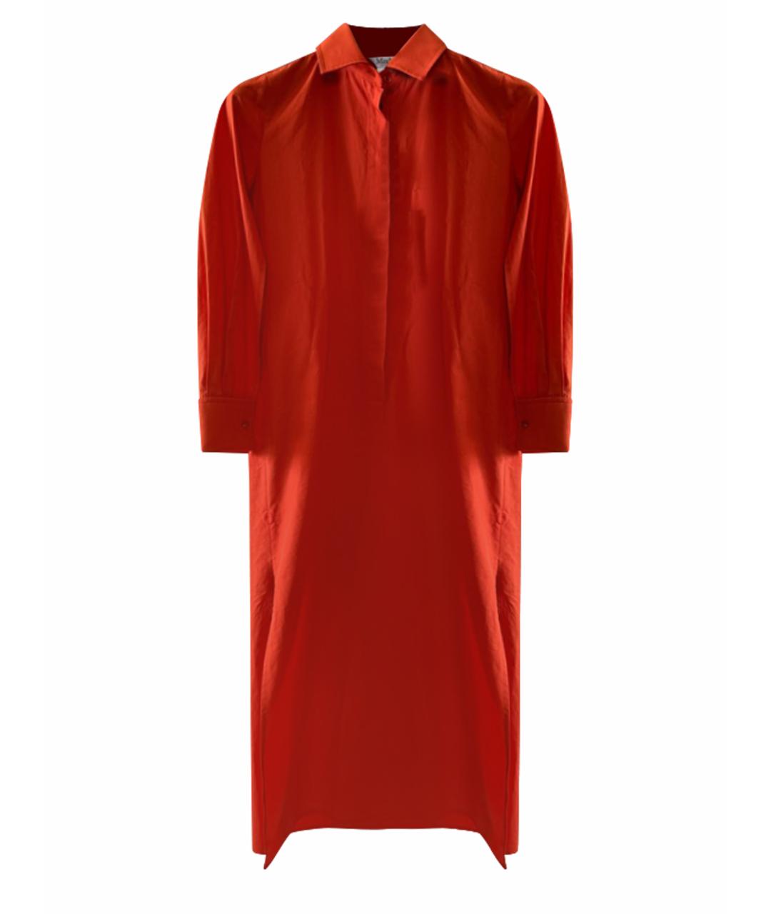 MAX MARA Оранжевое хлопковое повседневное платье, фото 1