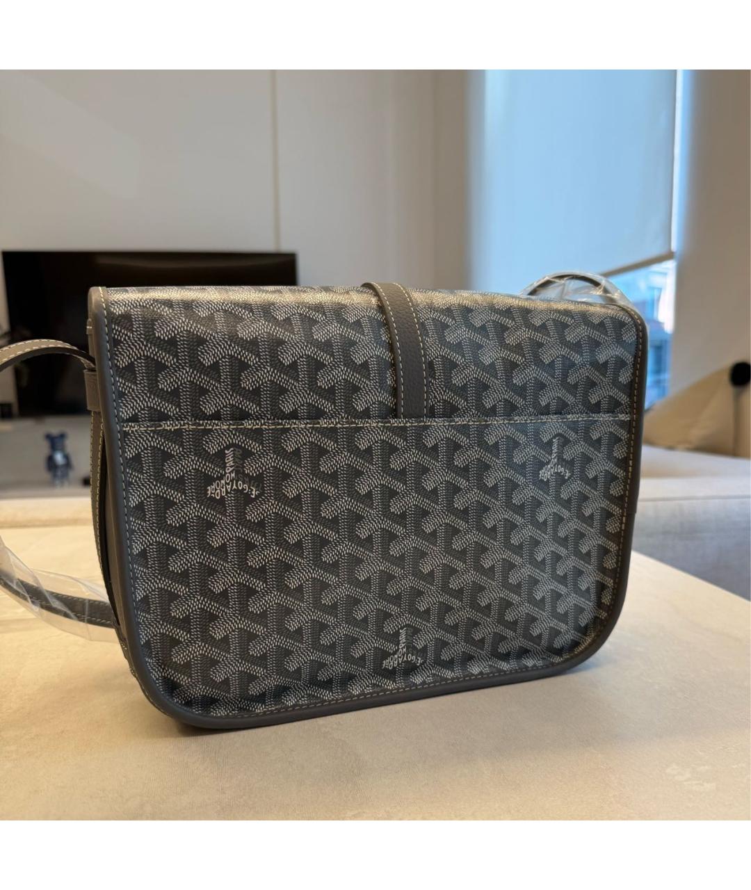 GOYARD Серая кожаная сумка на плечо, фото 3