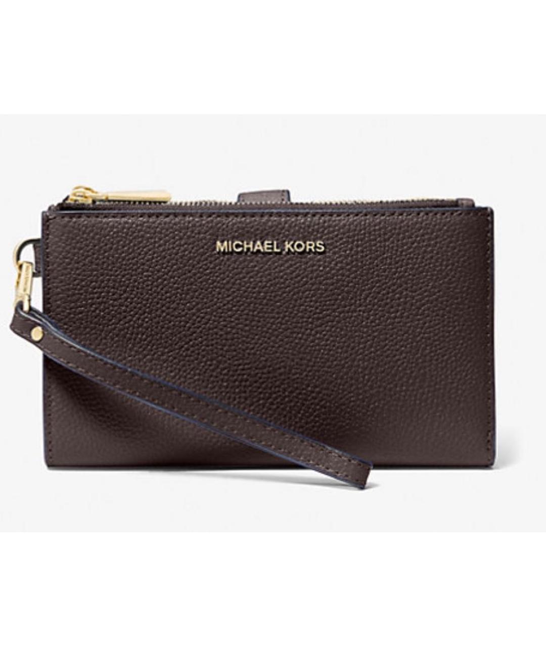 MICHAEL MICHAEL KORS Коричневый кожаный кошелек, фото 9
