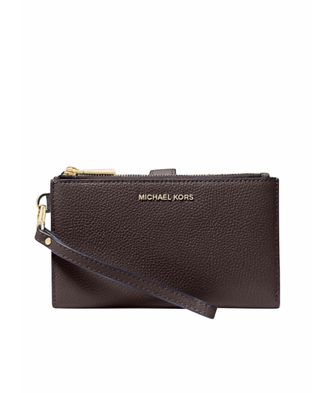 MICHAEL MICHAEL KORS Коричневый кожаный кошелек, фото 1
