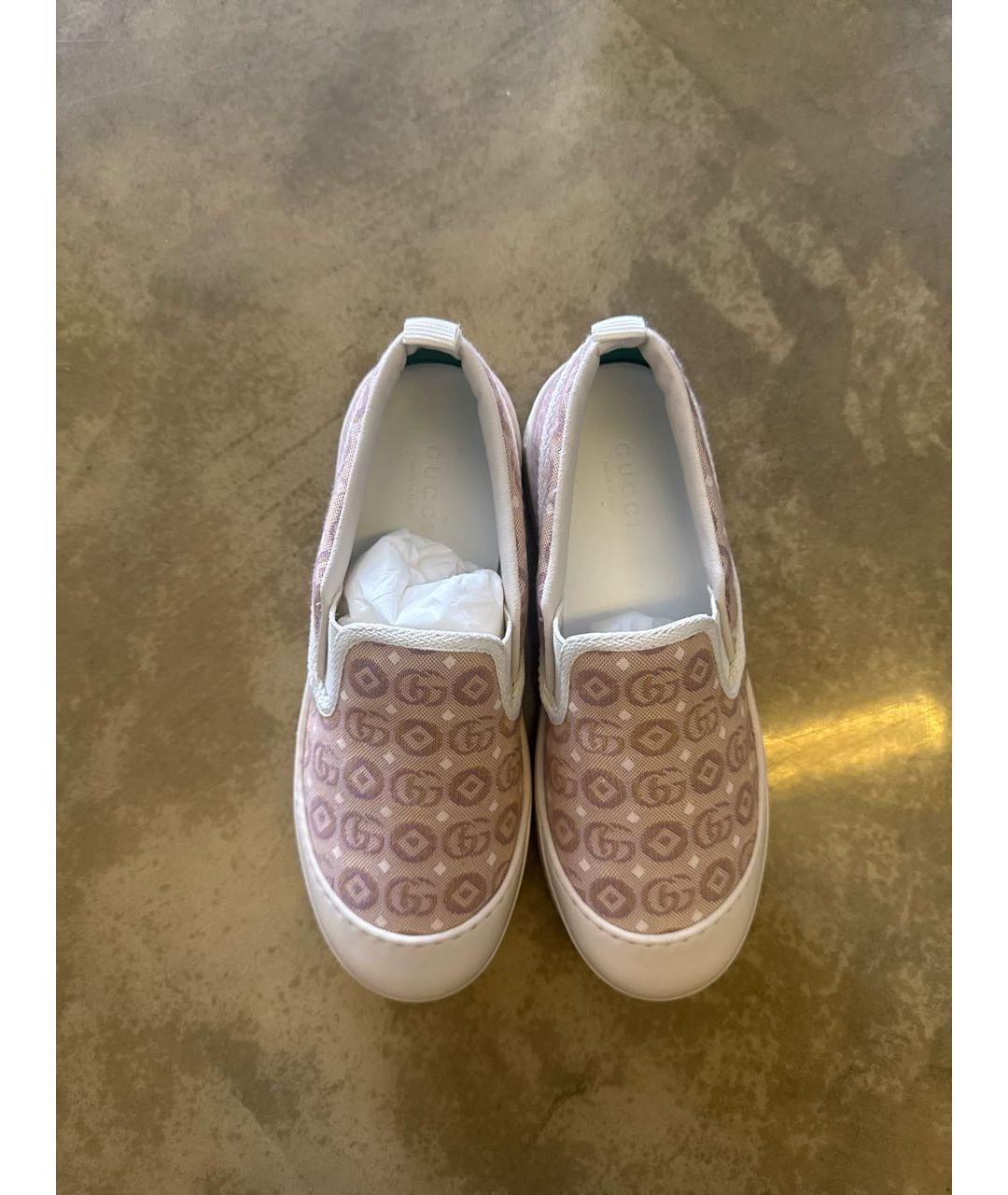 GUCCI Коралловые текстильные лоферы и мокасины, фото 3