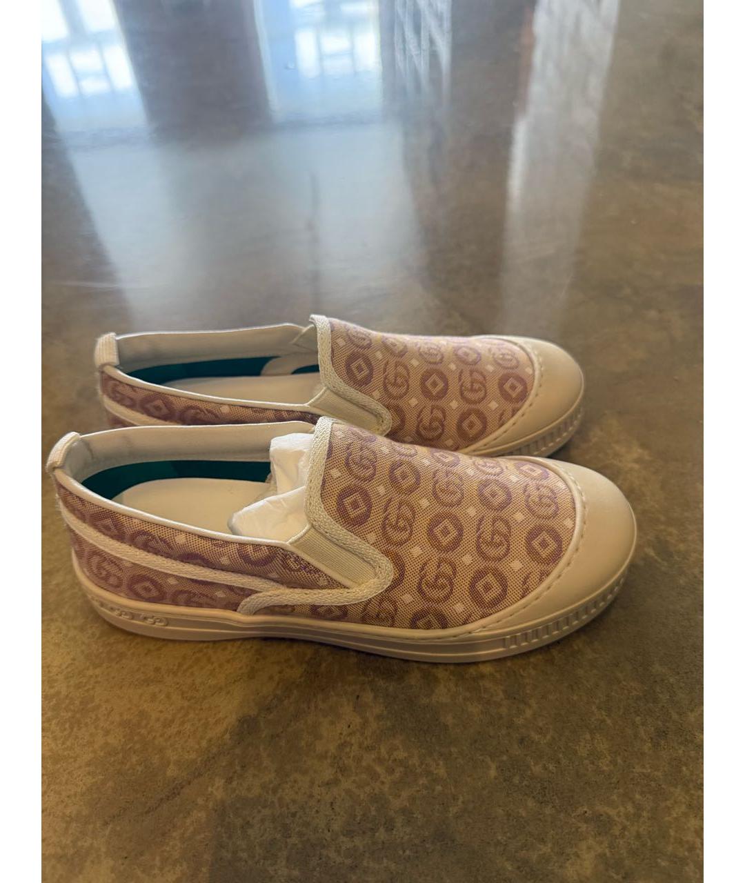GUCCI Коралловые текстильные лоферы и мокасины, фото 6