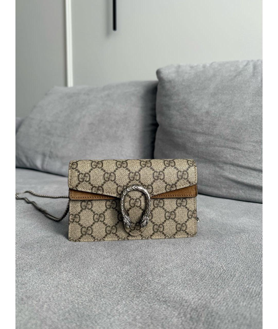 GUCCI Коричневая кожаная сумка через плечо, фото 7
