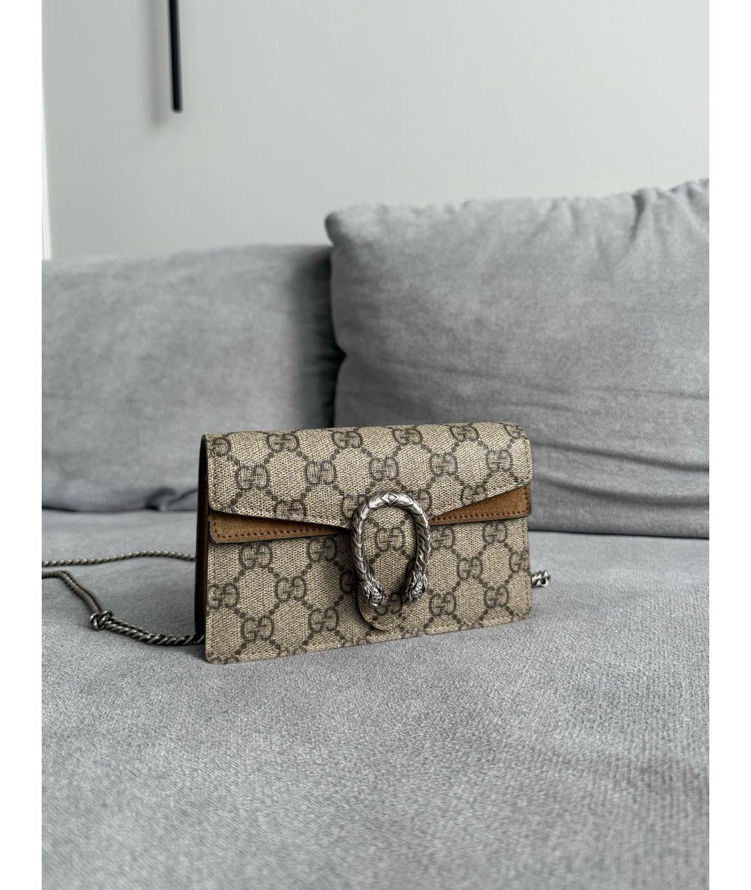 GUCCI Коричневая кожаная сумка через плечо, фото 2