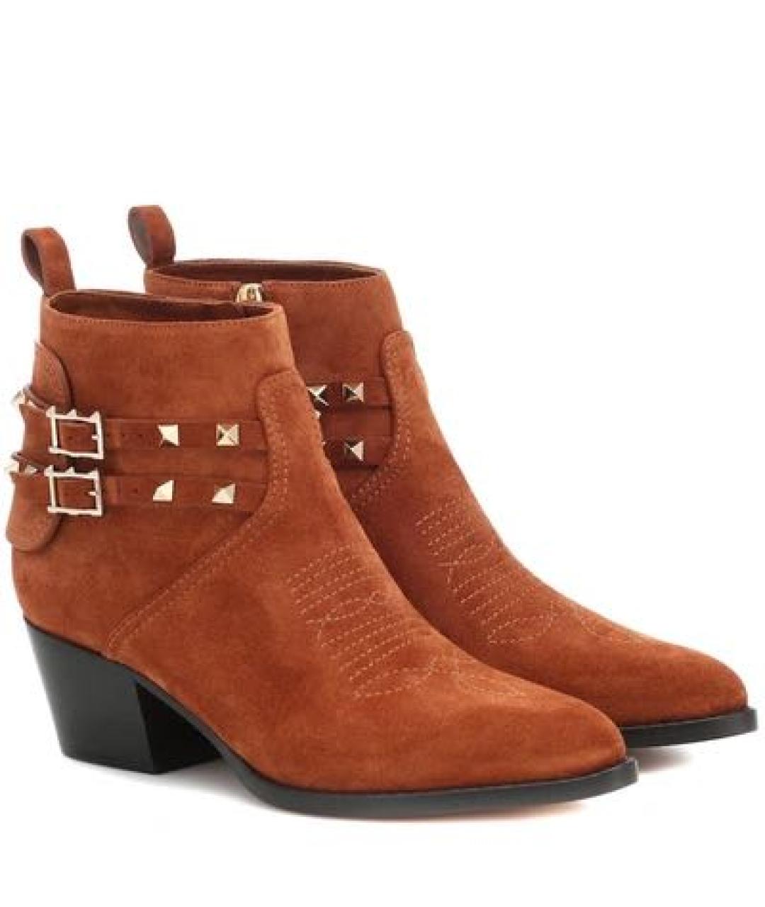 VALENTINO Коричневые замшевые ботильоны, фото 2