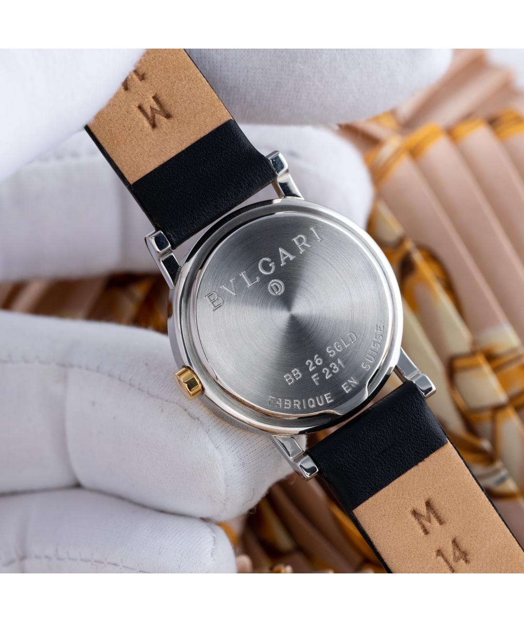 BVLGARI Черные часы из желтого золота, фото 8