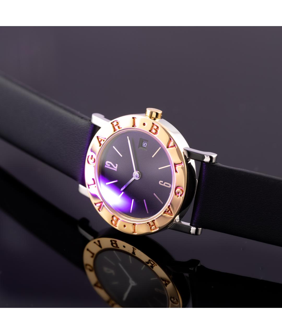 BVLGARI Черные часы из желтого золота, фото 6