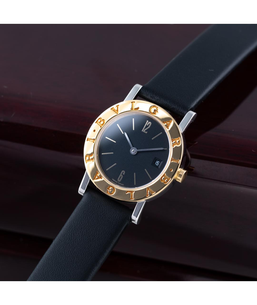 BVLGARI Черные часы из желтого золота, фото 9