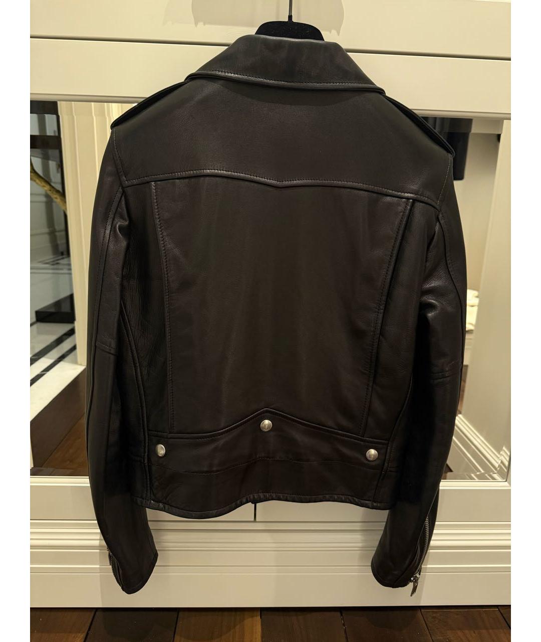 SAINT LAURENT Черная кожаная куртка, фото 2