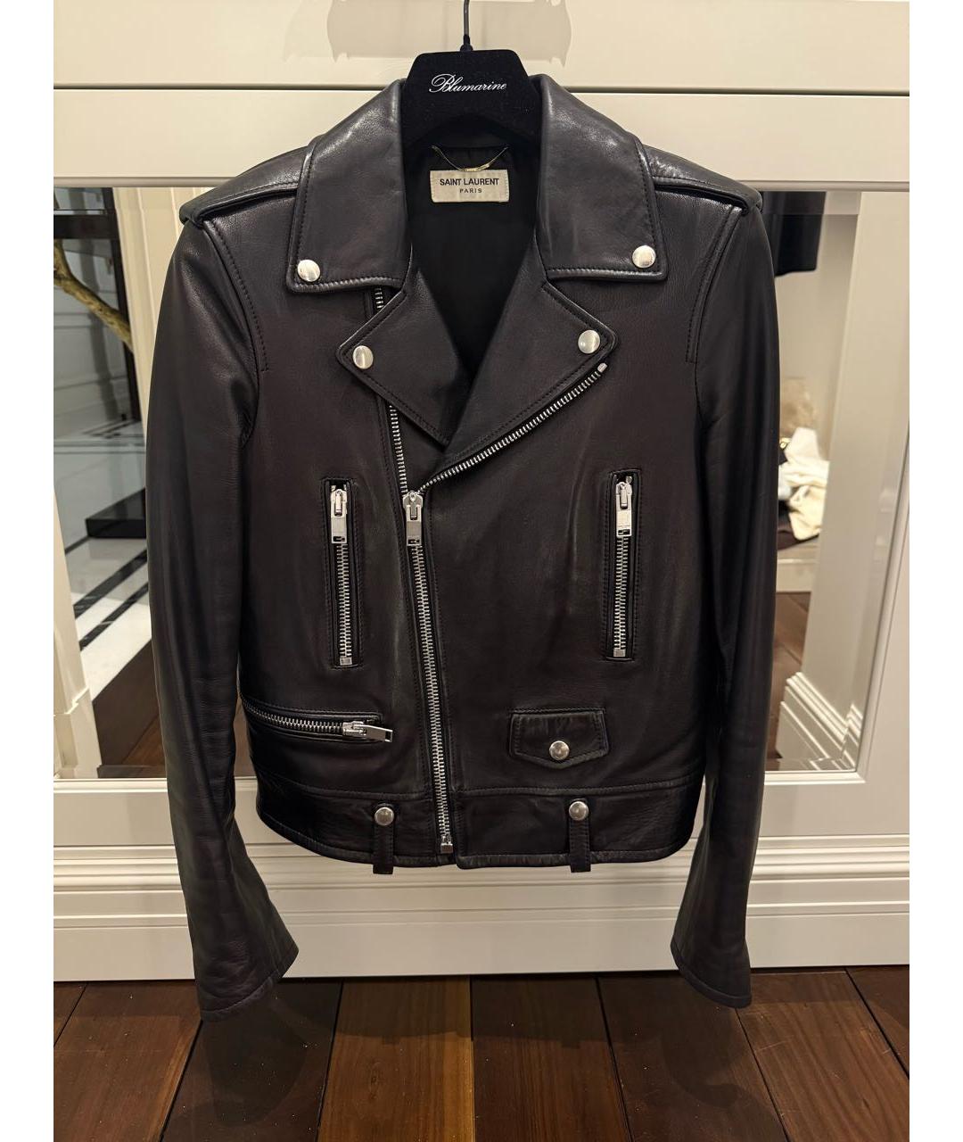 SAINT LAURENT Черная кожаная куртка, фото 6