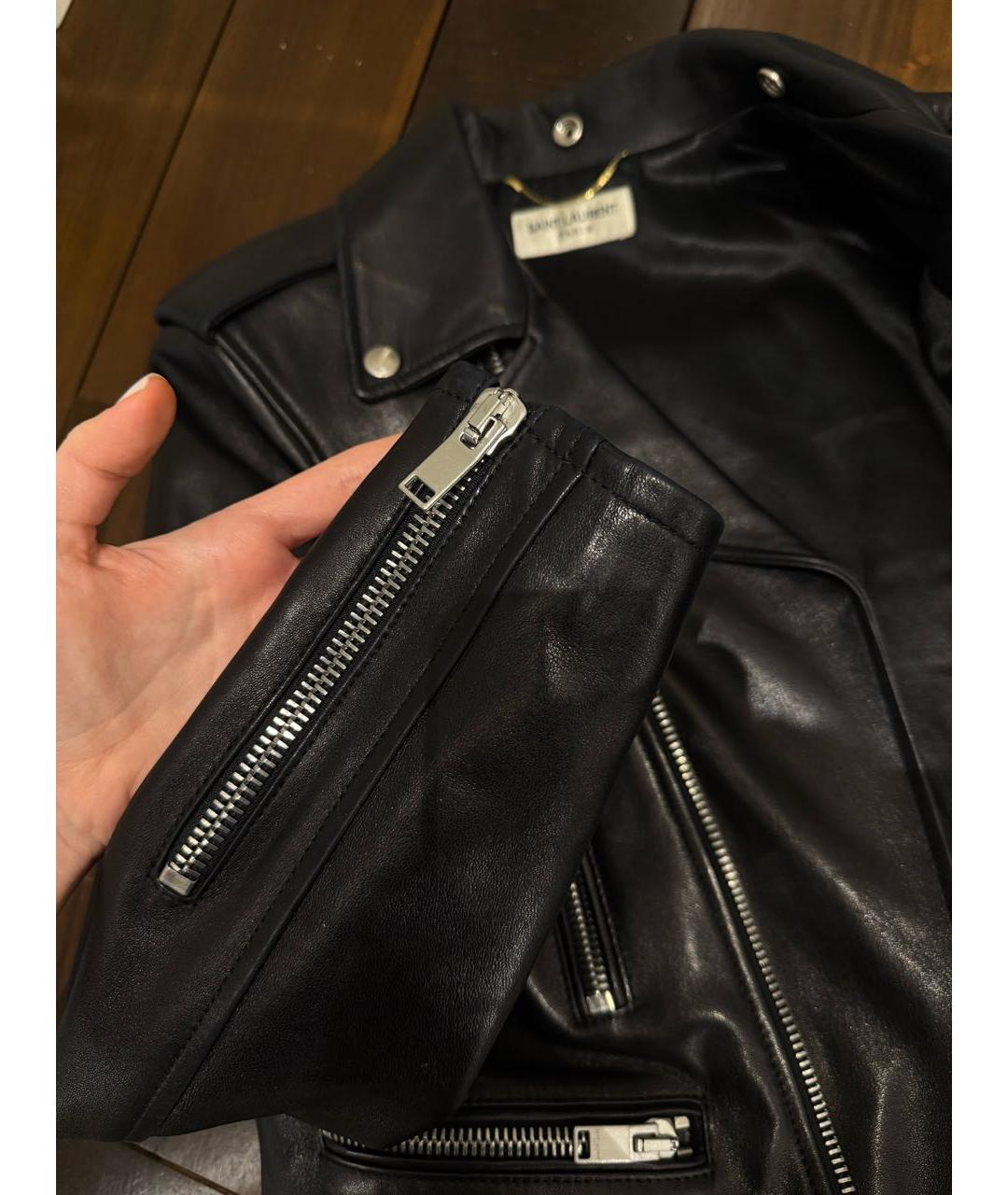 SAINT LAURENT Черная кожаная куртка, фото 5
