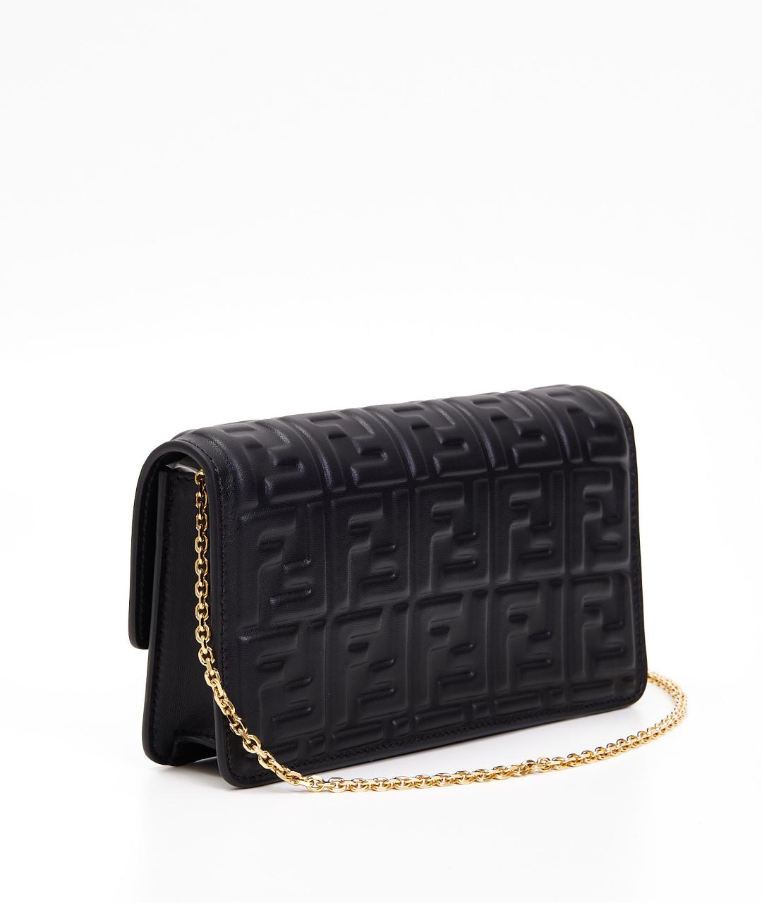 FENDI Черная кожаная сумка с короткими ручками, фото 2