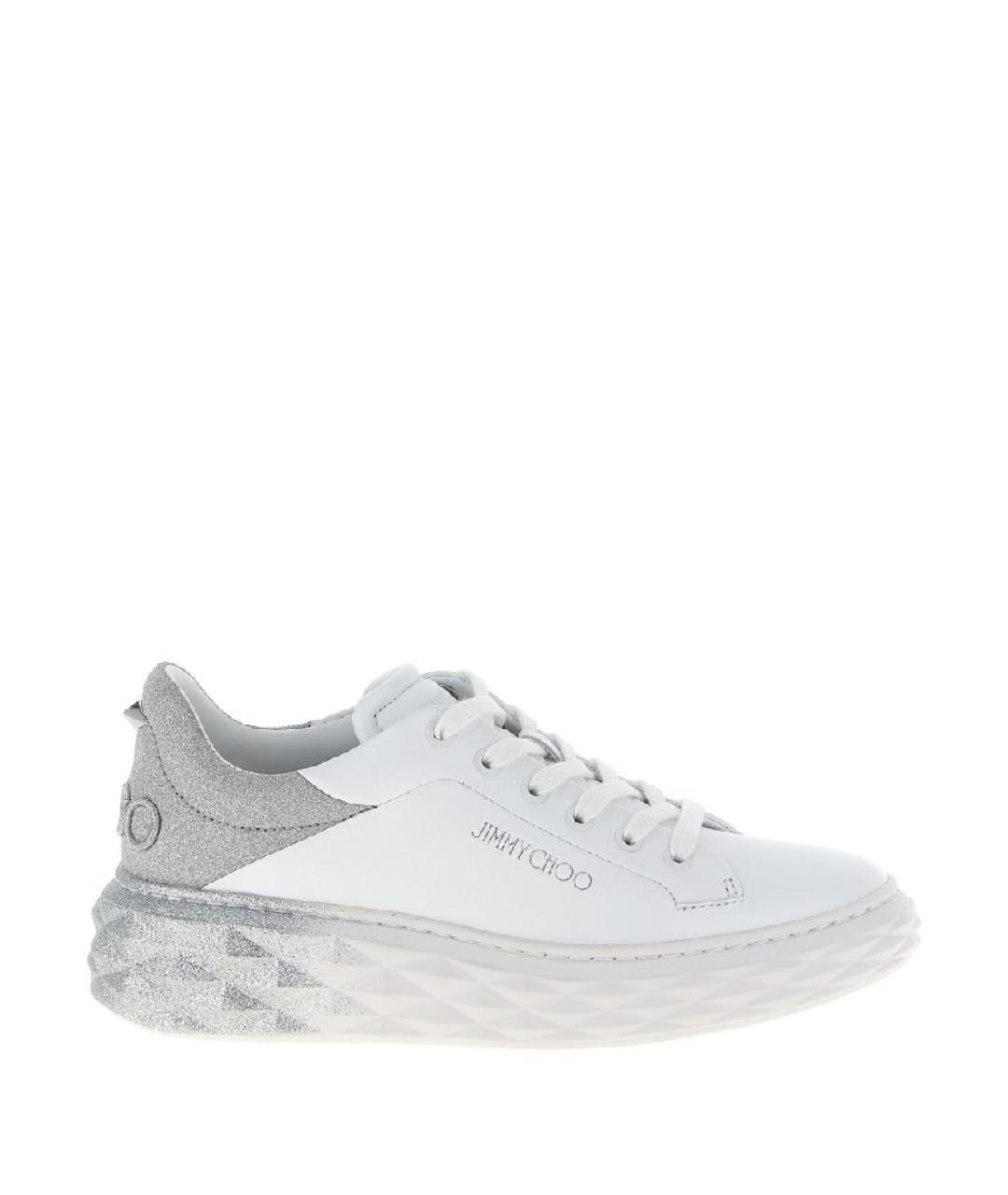 JIMMY CHOO Белые кожаные кеды, фото 1