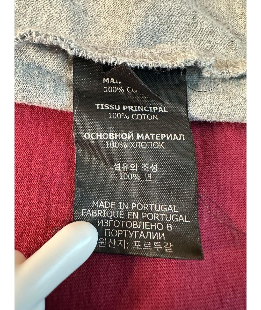 VETEMENTS Бордовая хлопковая футболка, фото 6