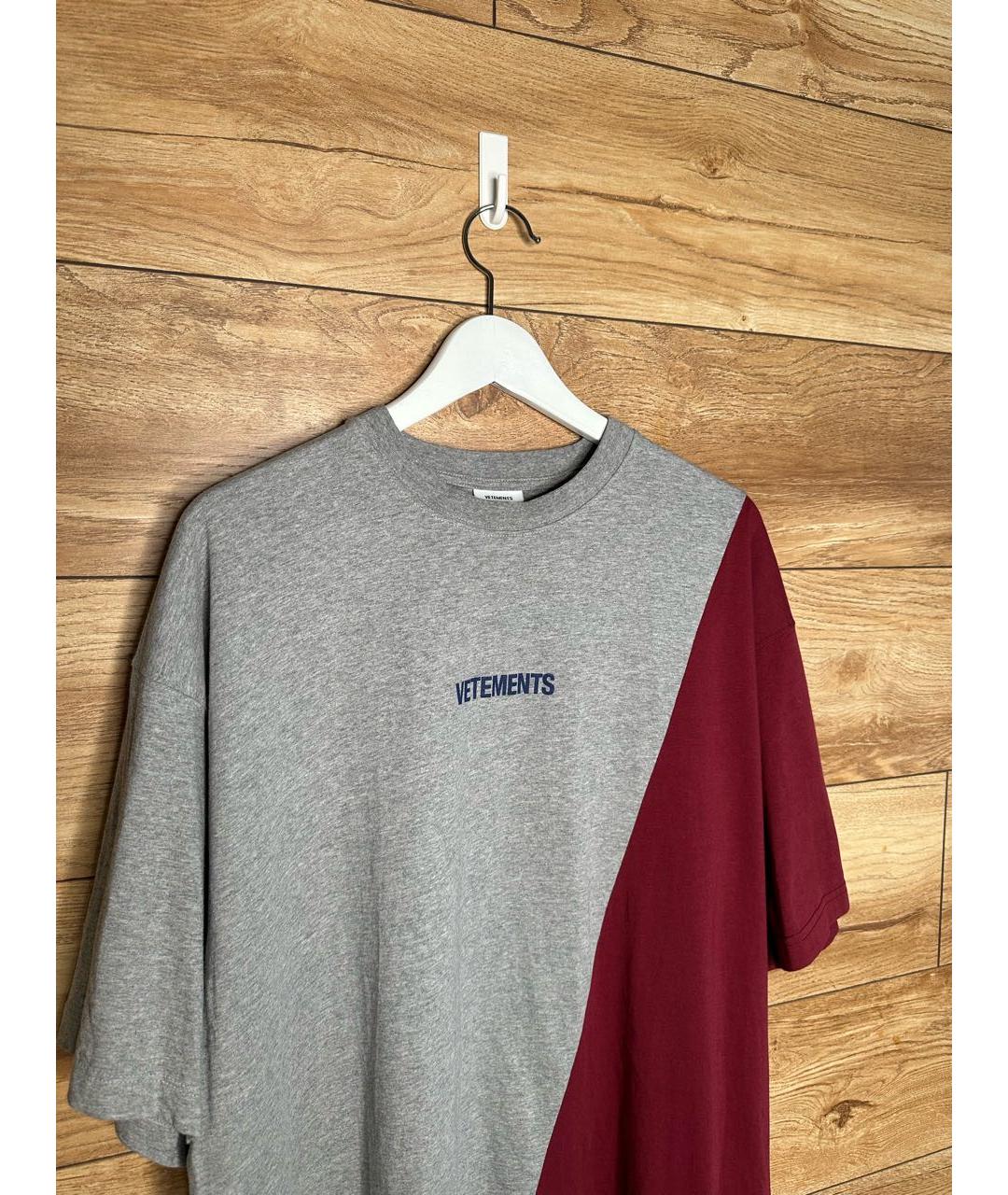 VETEMENTS Серая хлопковая футболка, фото 4