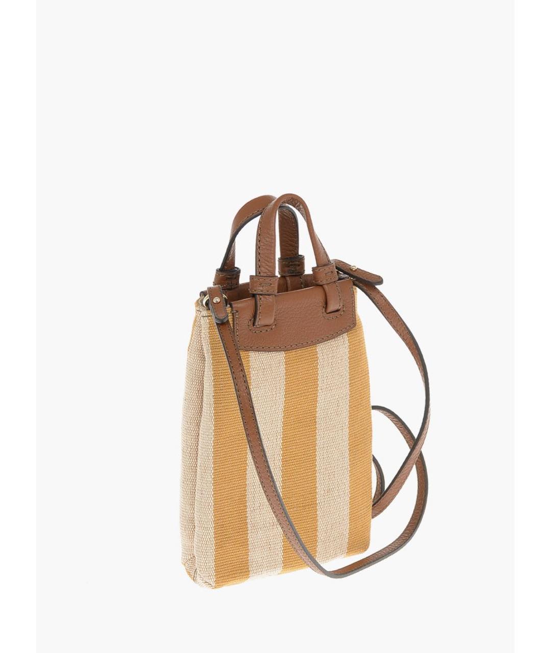 FURLA Горчичная синтетическая сумка через плечо, фото 2
