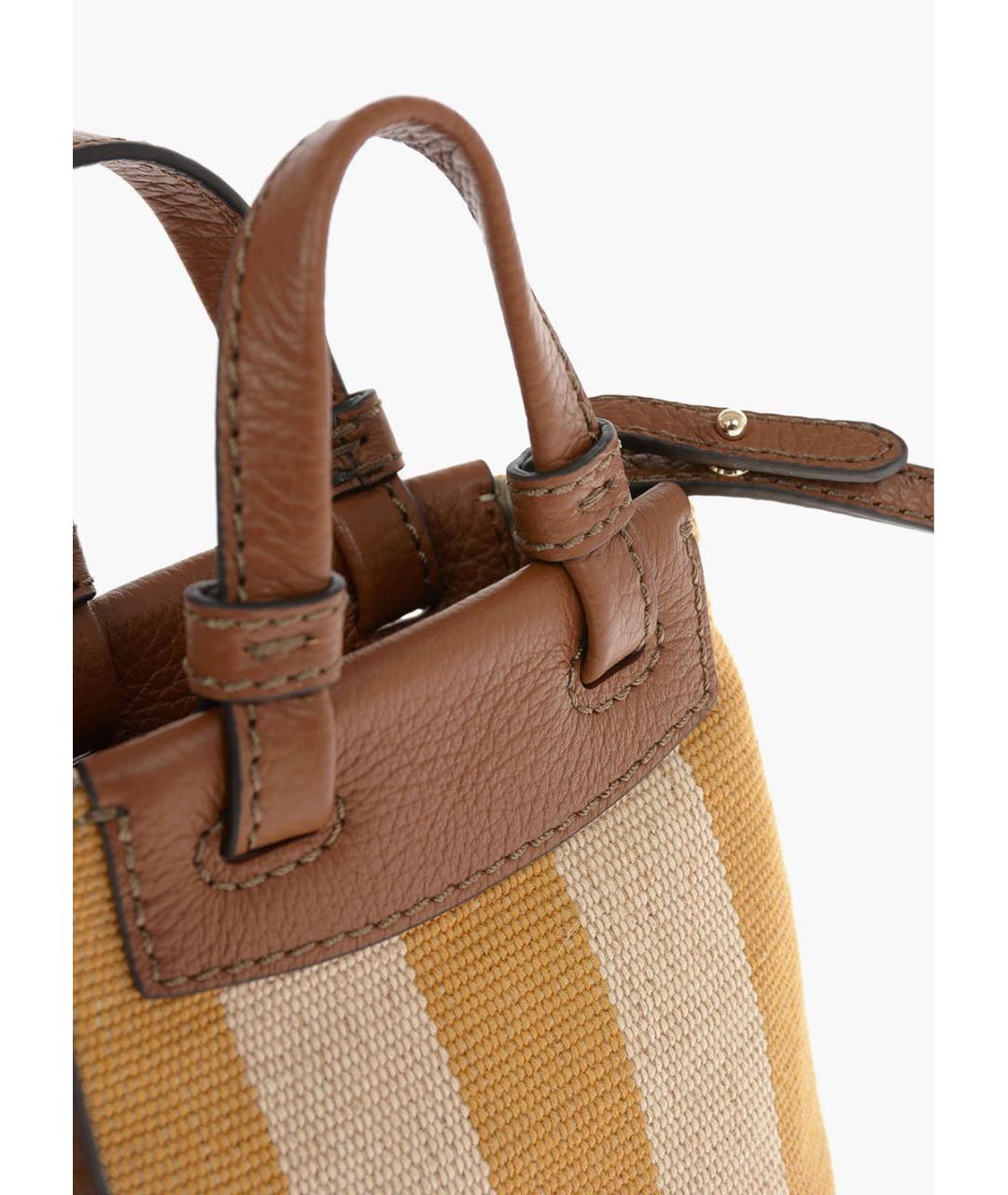 FURLA Горчичная синтетическая сумка через плечо, фото 5