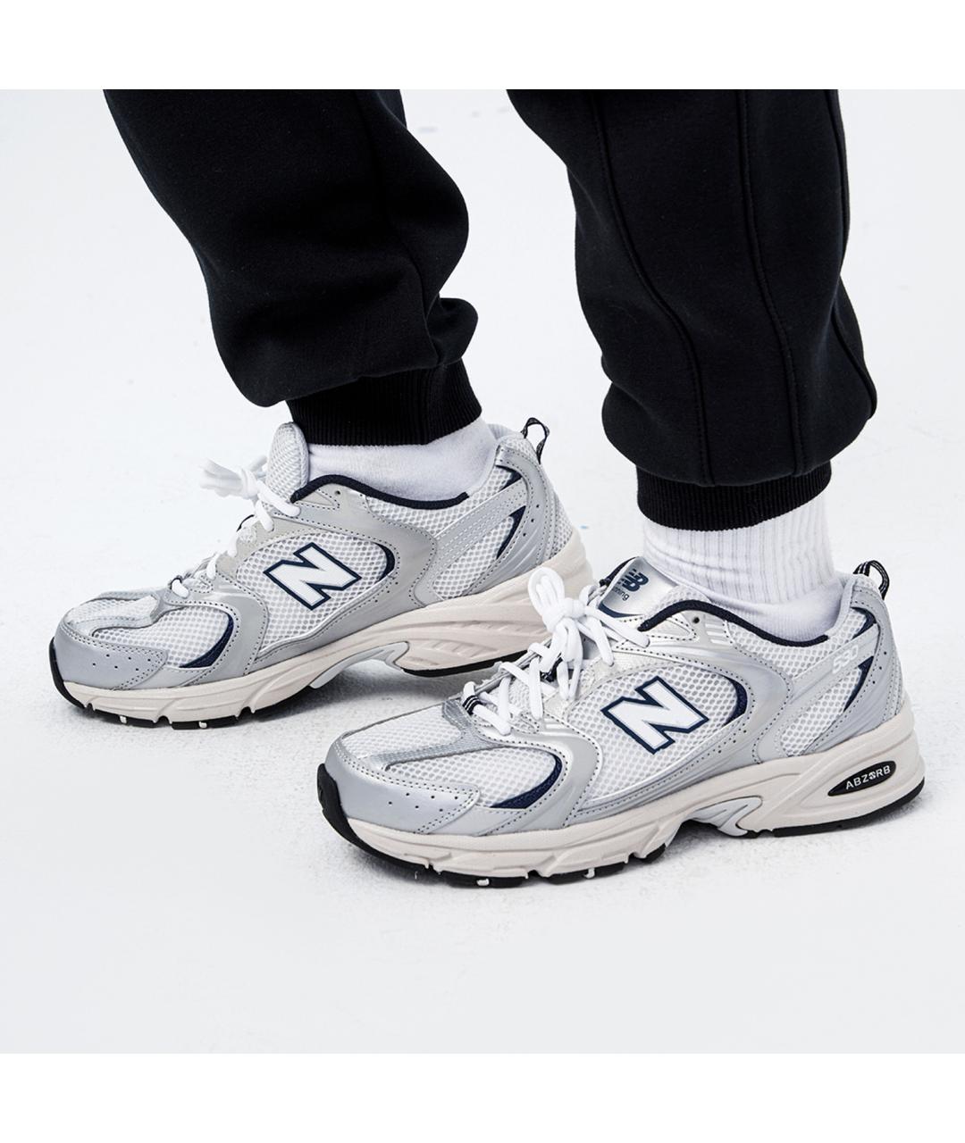 NEW BALANCE Серебряные текстильные кроссовки, фото 6