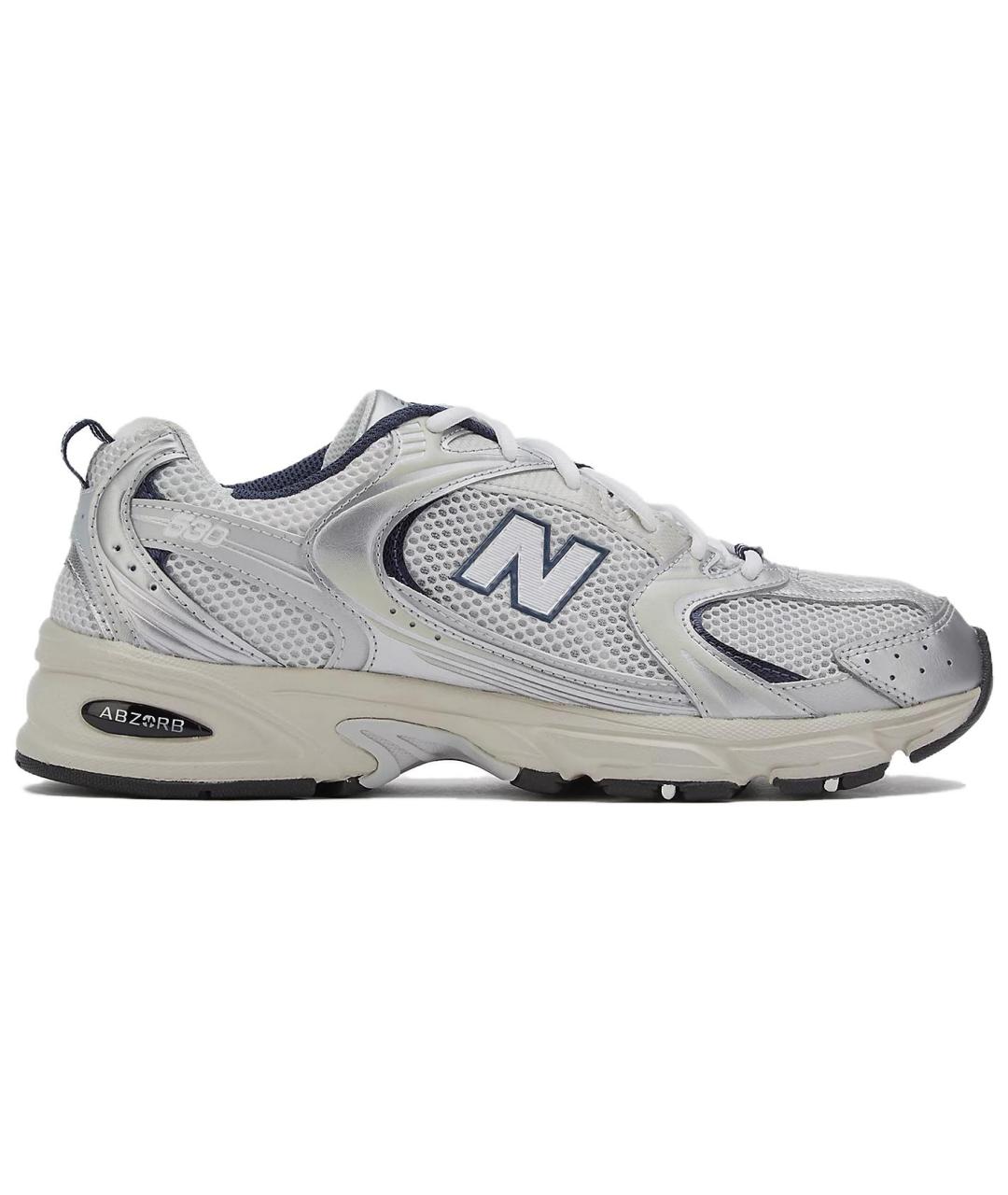 NEW BALANCE Серебряные текстильные кроссовки, фото 7
