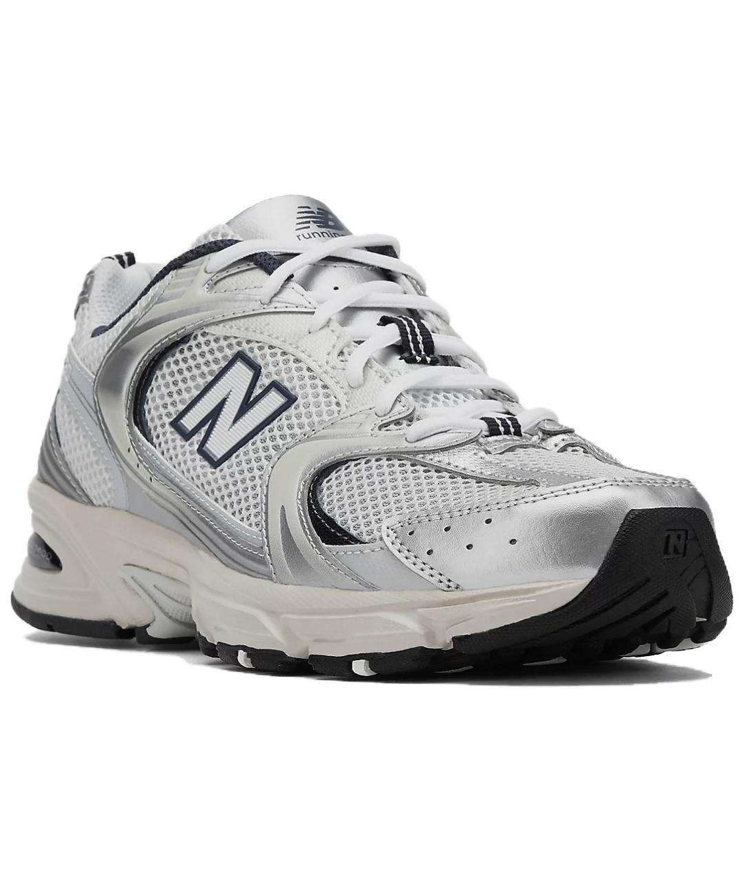 NEW BALANCE Серебряные текстильные кроссовки, фото 4