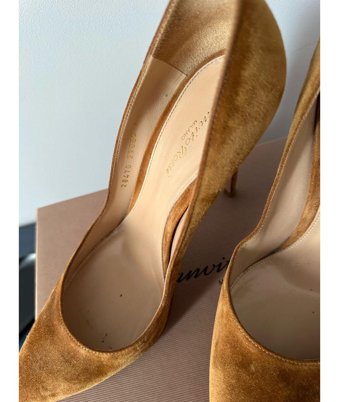 GIANVITO ROSSI Коричневые замшевые туфли, фото 4