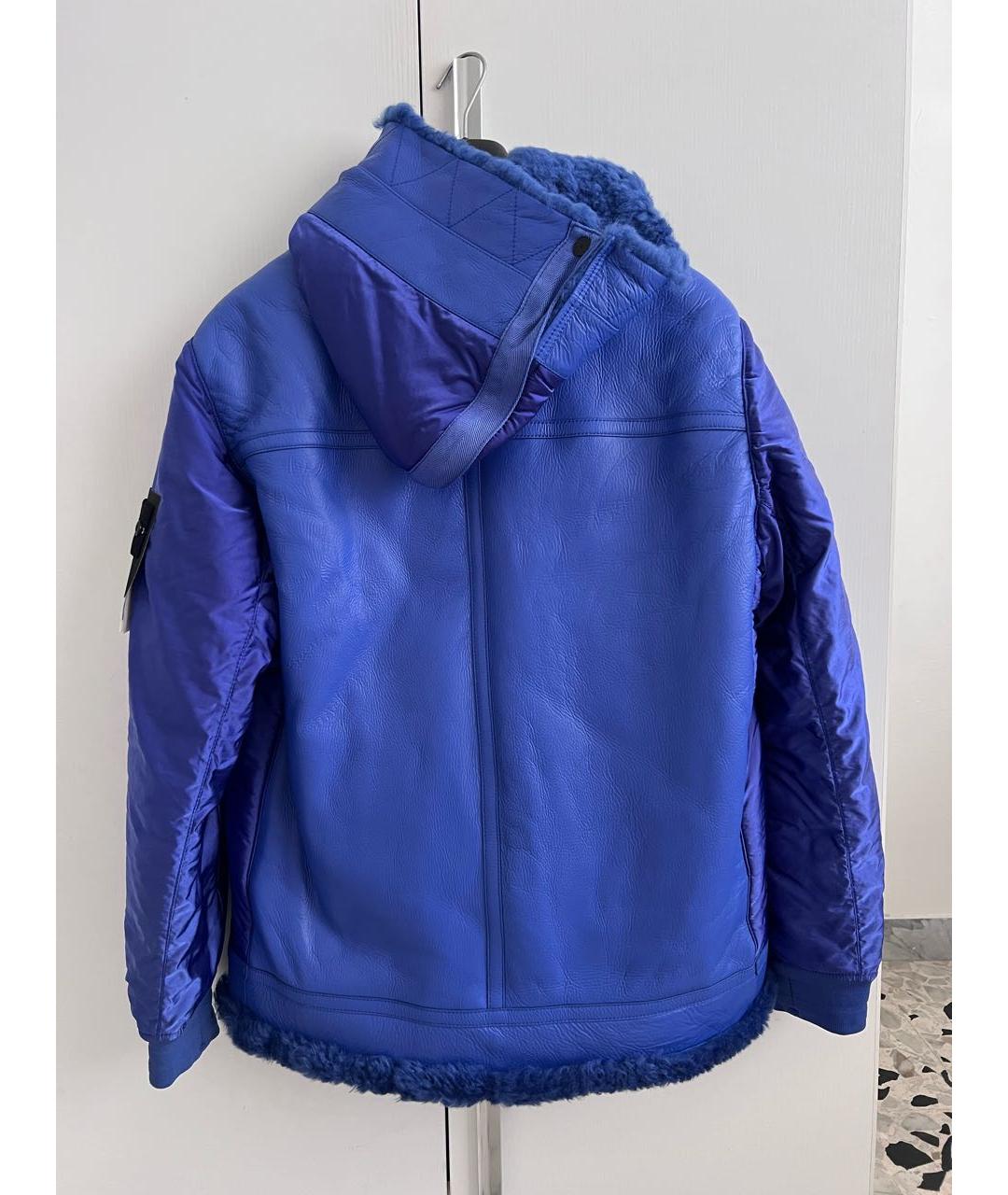 STONE ISLAND Синяя кожаная дубленка/шуба, фото 2