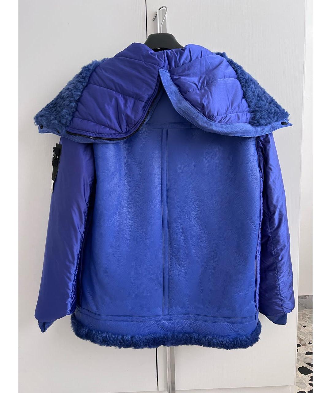 STONE ISLAND Синяя кожаная дубленка/шуба, фото 7