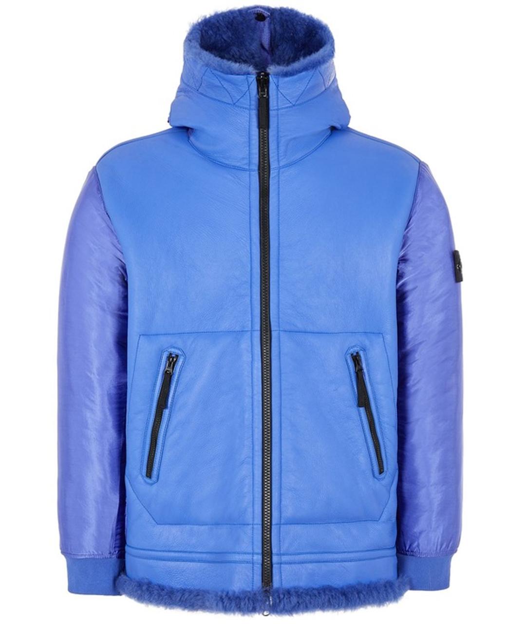 STONE ISLAND Синяя кожаная дубленка/шуба, фото 1