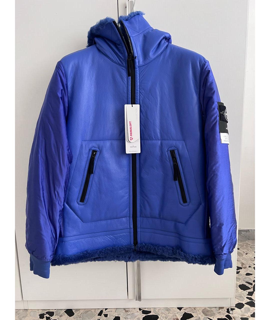 STONE ISLAND Синяя кожаная дубленка/шуба, фото 9
