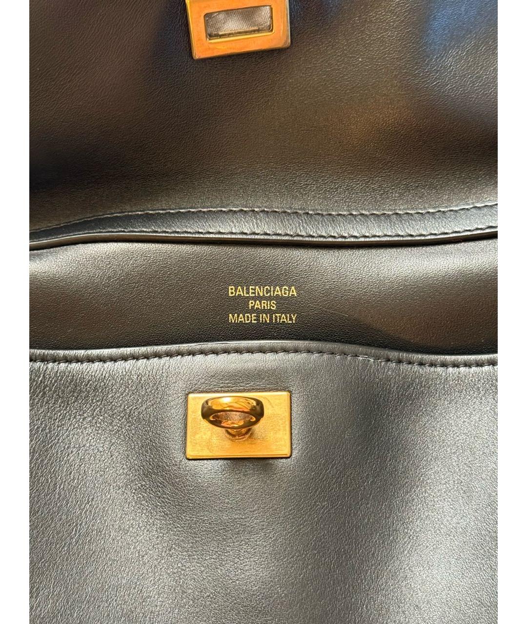 BALENCIAGA Черная кожаная сумка тоут, фото 6