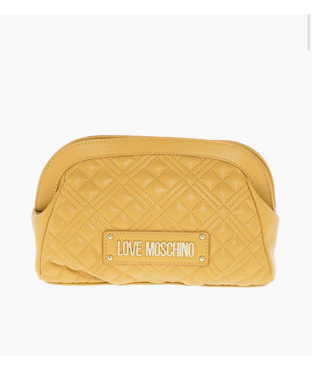 LOVE MOSCHINO Желтая сумка через плечо из искусственной кожи, фото 6