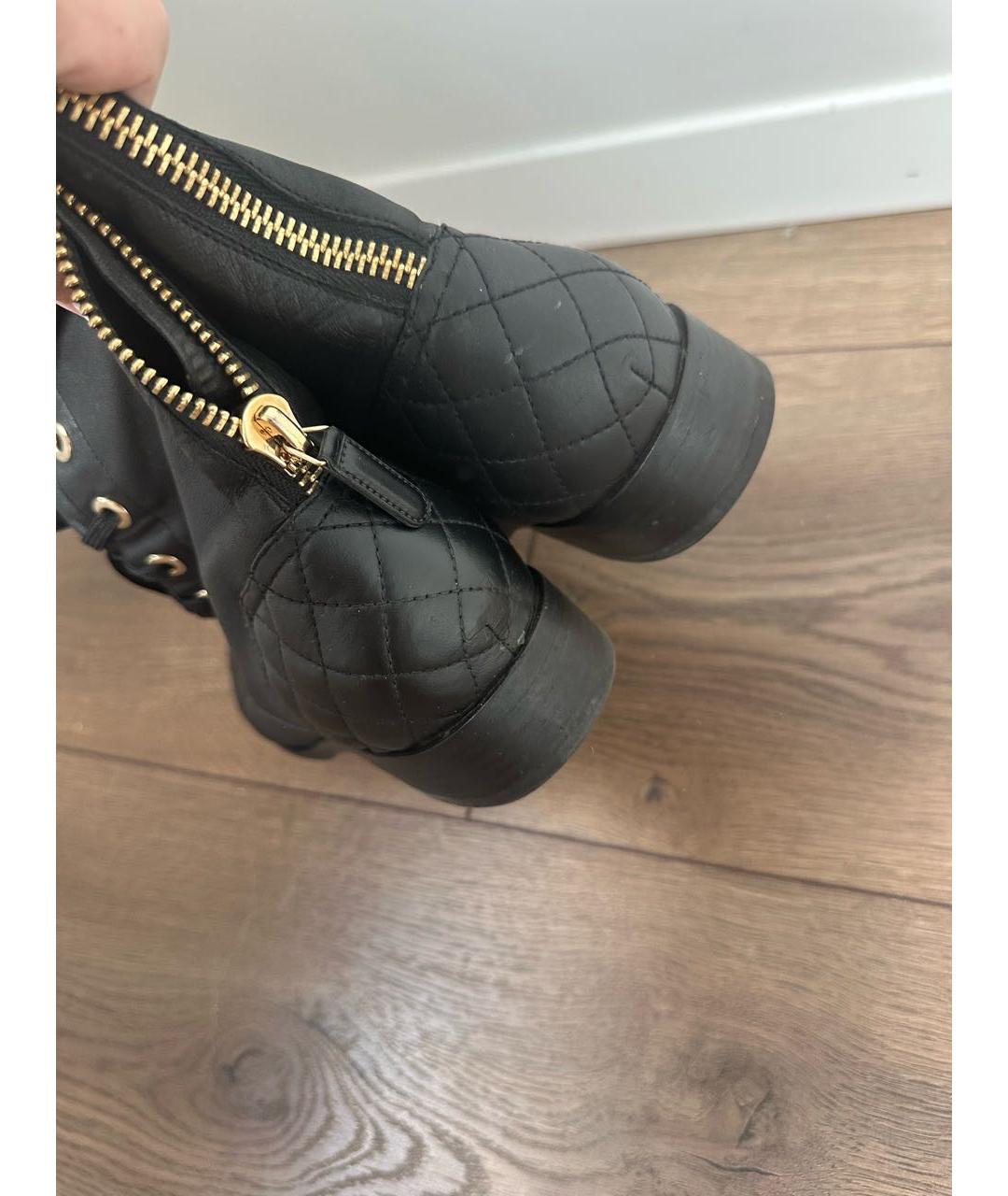 CHANEL Черные кожаные полусапоги, фото 7