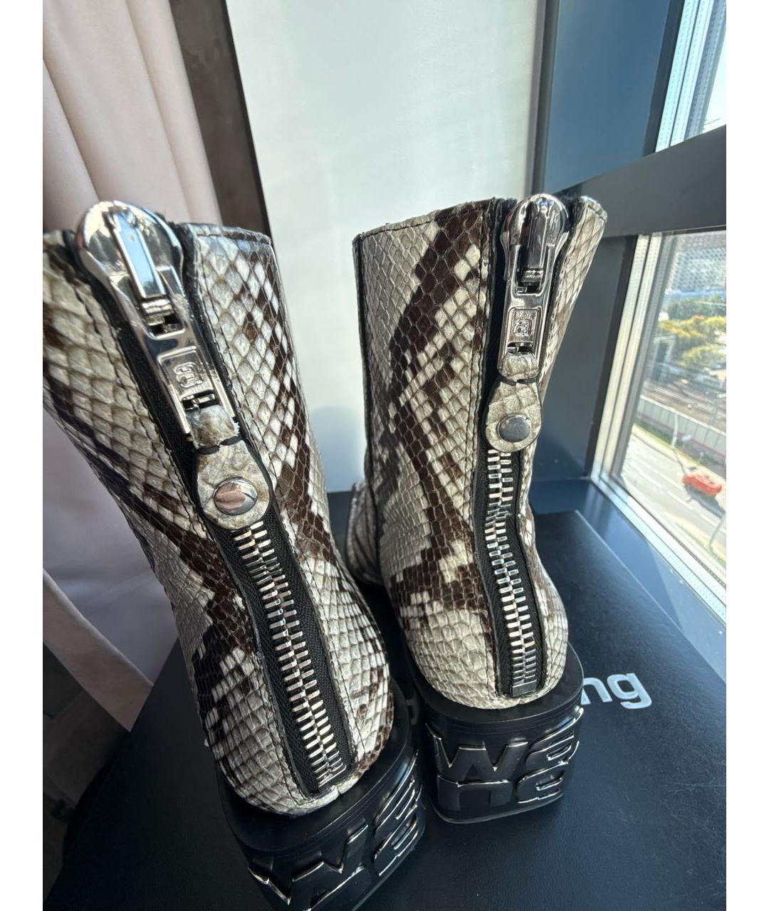 ALEXANDER WANG Бежевые ботинки из экзотической кожи, фото 8