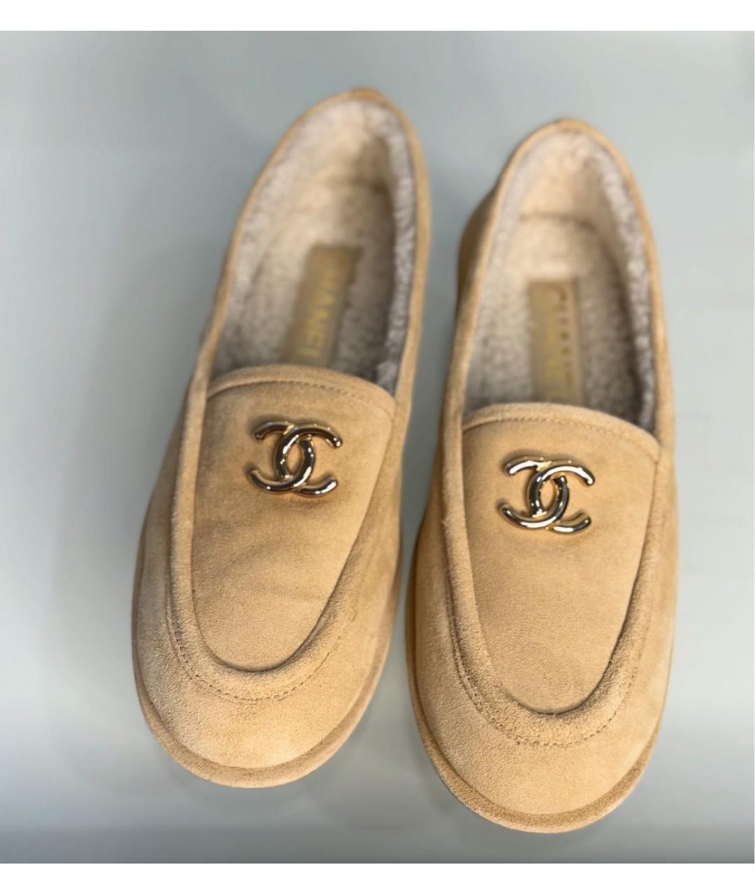 CHANEL Бежевые замшевые балетки, фото 4