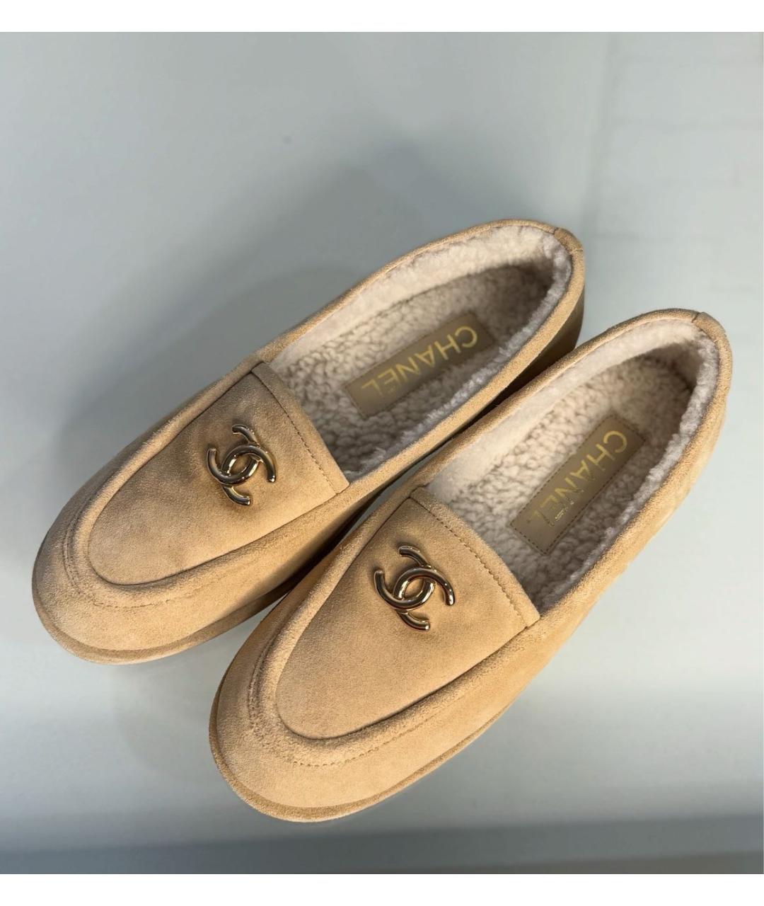 CHANEL Бежевые замшевые балетки, фото 2