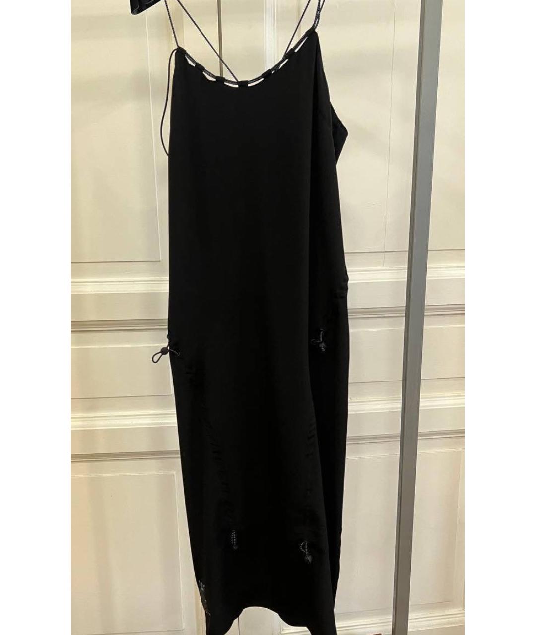 MCQ ALEXANDER MCQUEEN Черное шелковое вечернее платье, фото 5