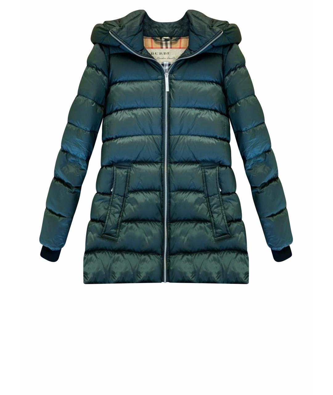 BURBERRY Зеленый полиуретановый пуховик, фото 1