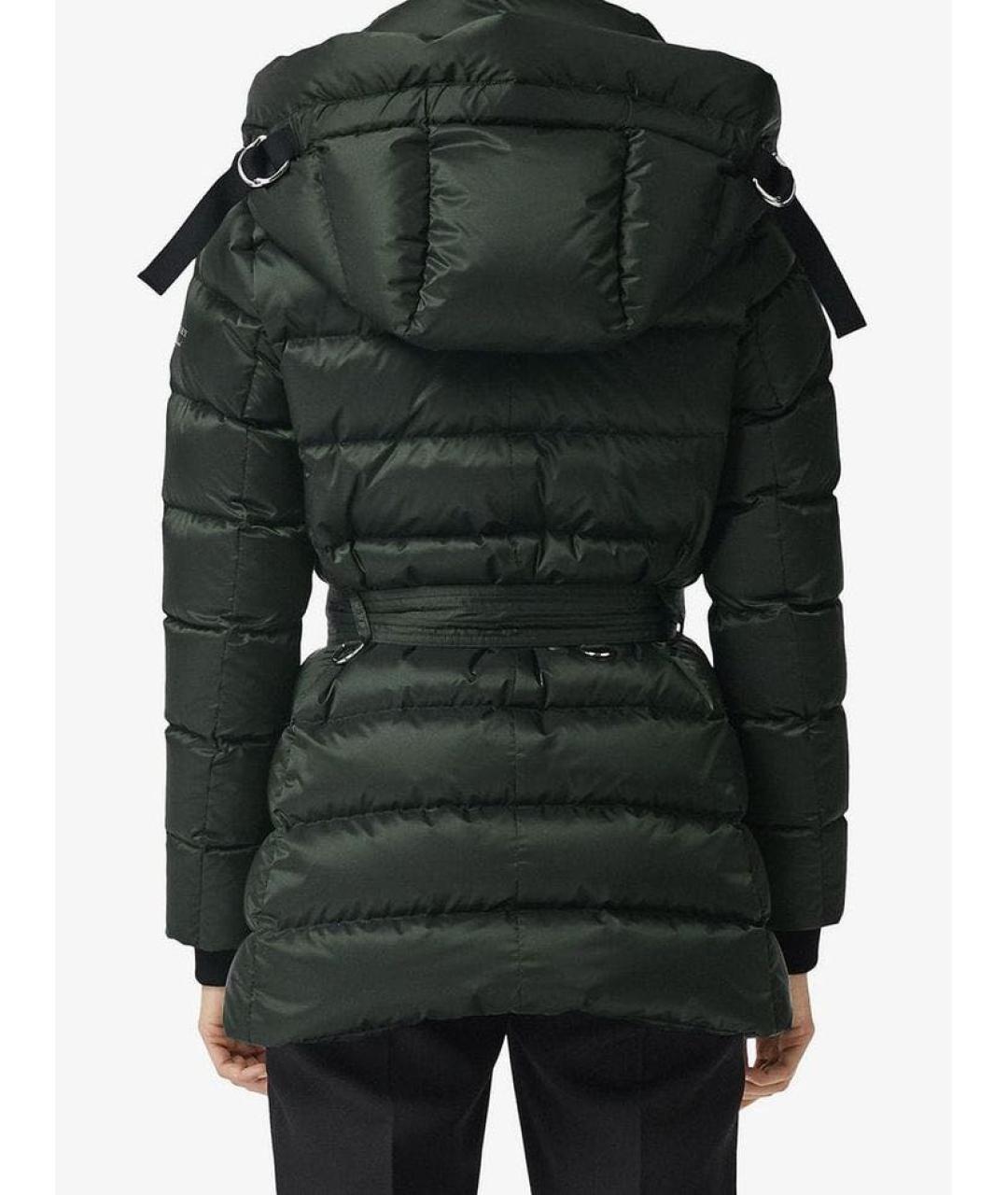 BURBERRY Зеленый полиуретановый пуховик, фото 2