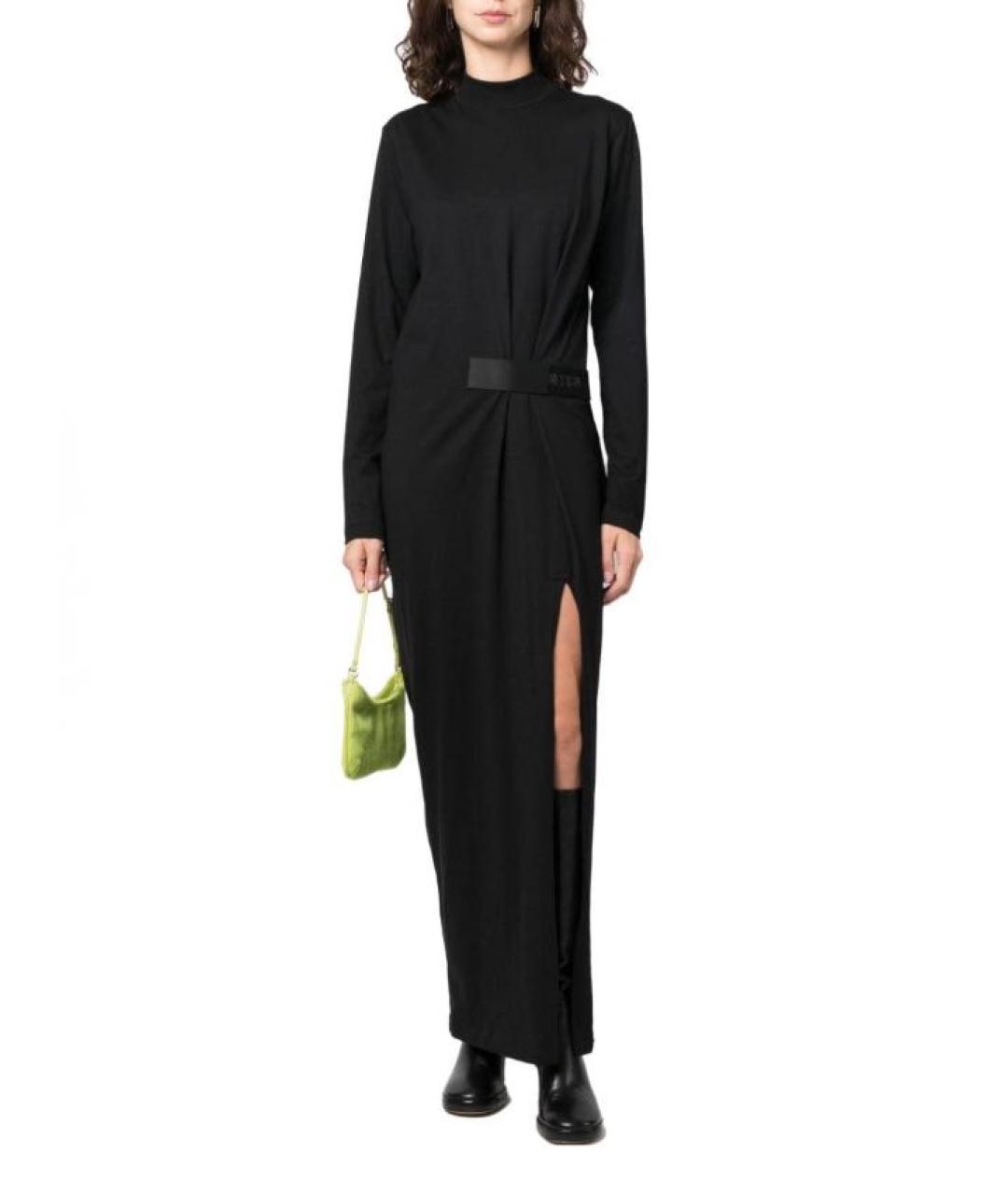 MSGM Черное хлопковое повседневное платье, фото 2