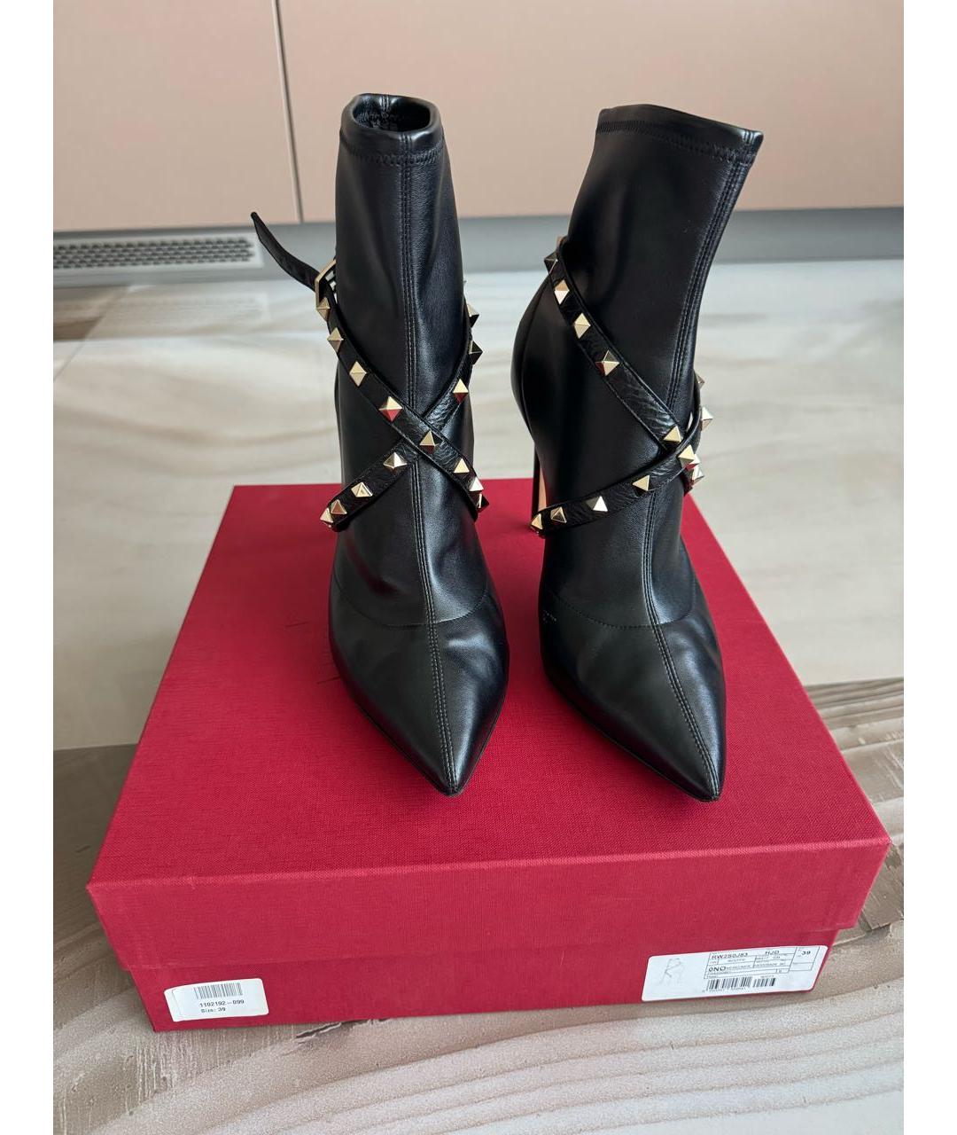 VALENTINO Черные кожаные ботильоны, фото 2
