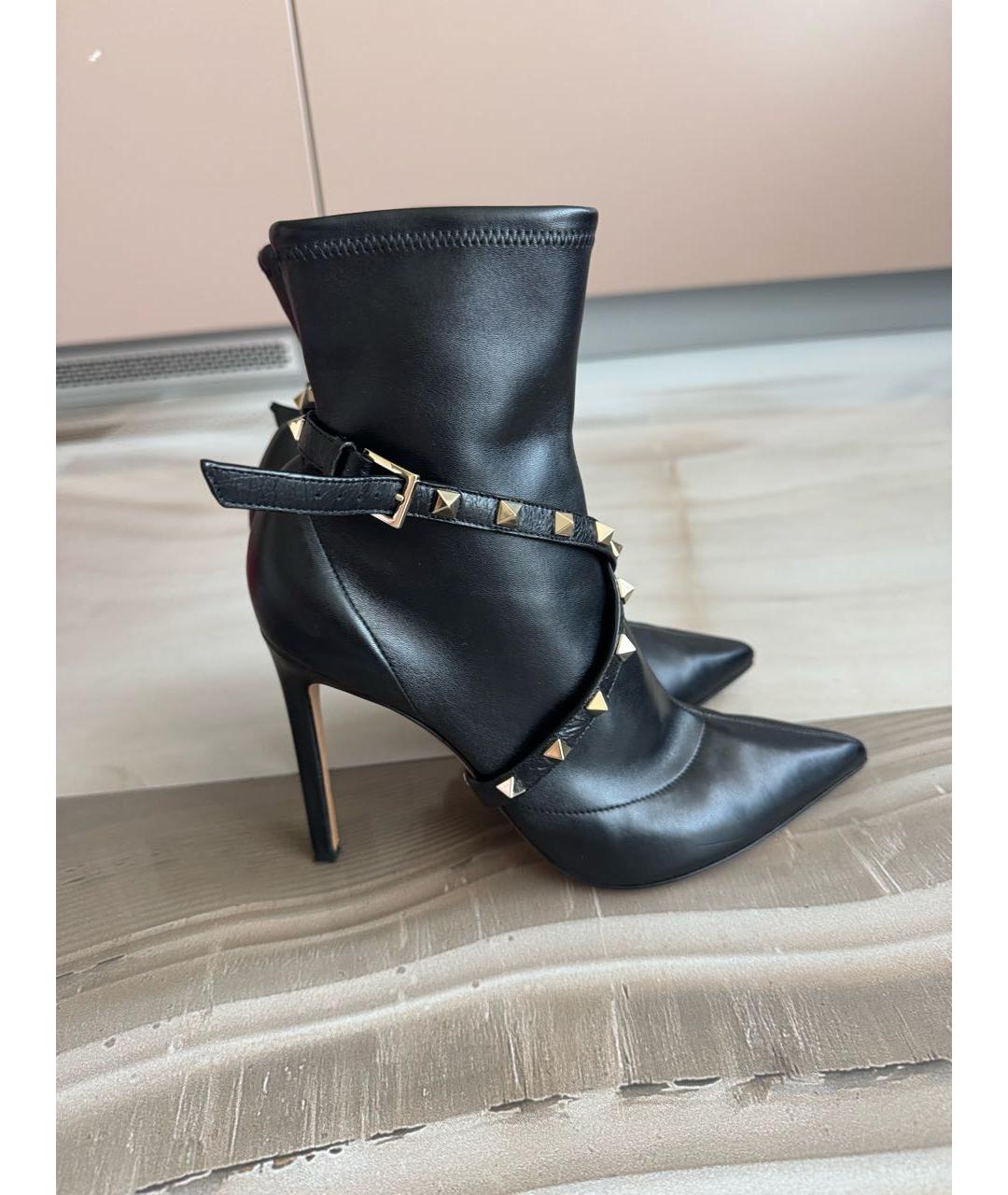 VALENTINO Черные кожаные ботильоны, фото 5