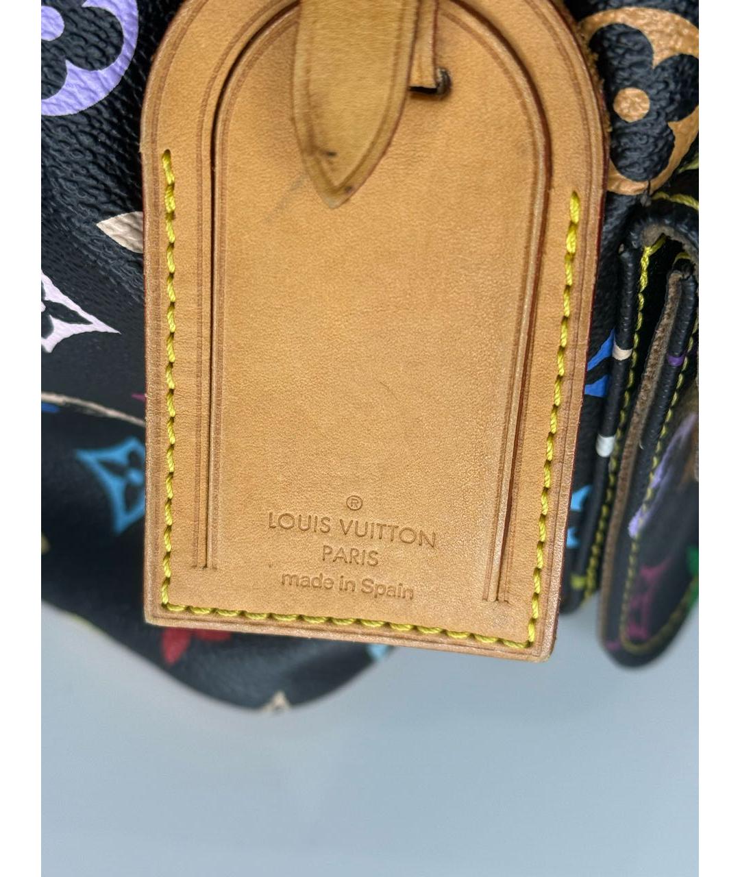 LOUIS VUITTON Черная кожаная сумка через плечо, фото 6