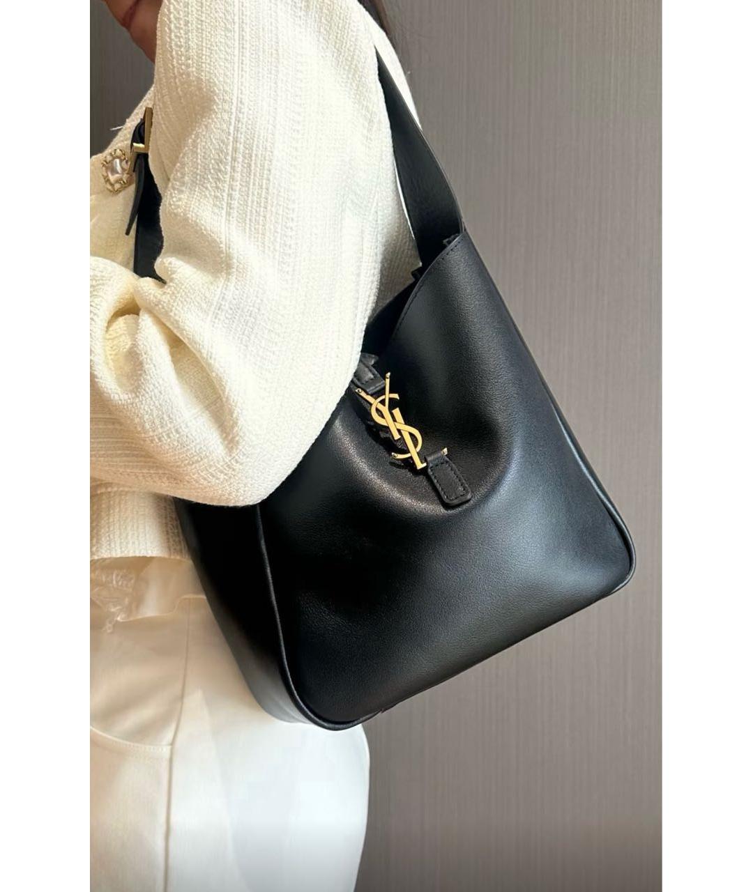 YVES SAINT LAURENT BEAUTY Черная кожаная сумка тоут, фото 5