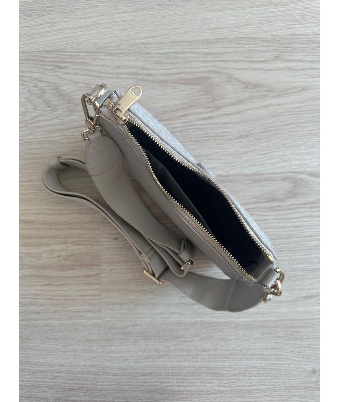 FURLA Бежевая кожаная сумка через плечо, фото 4